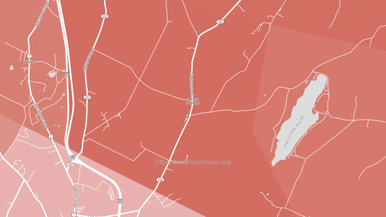 Greens Corners, VT block-group political-lean map