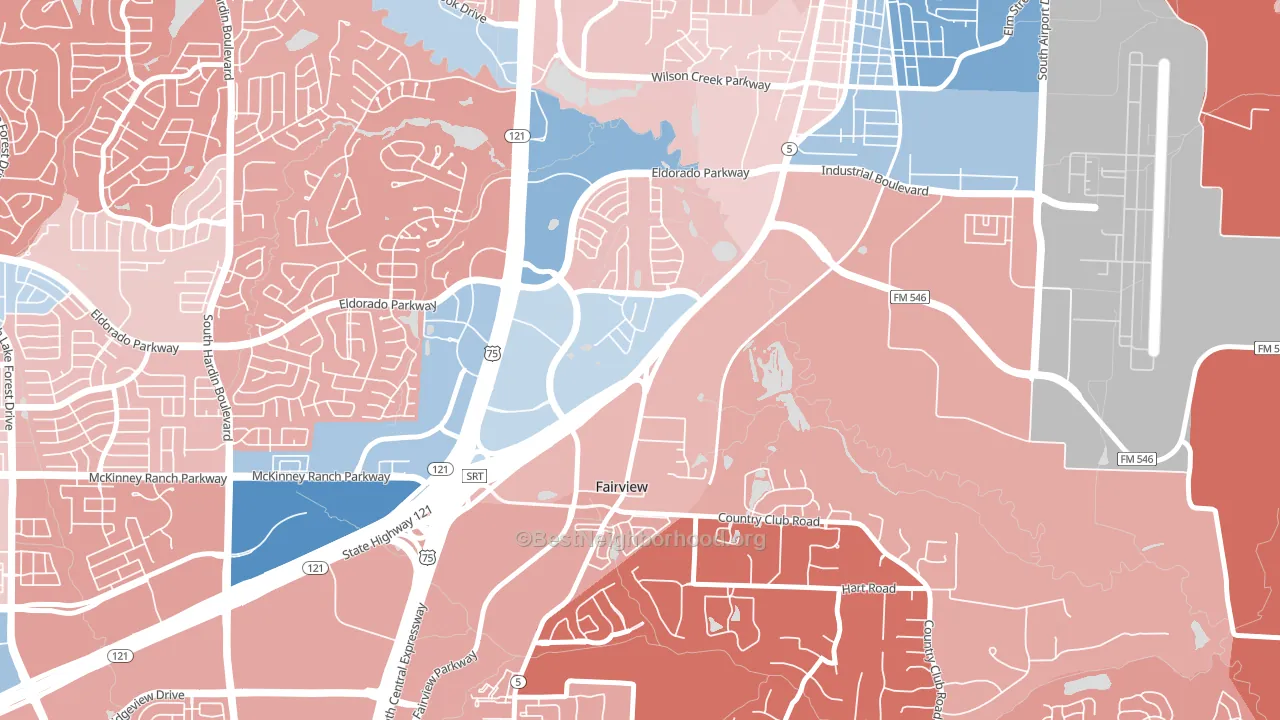 Greens of McKinney, McKinney, TX block-group political-lean map