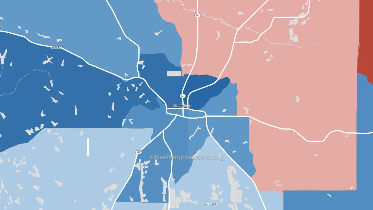 Greensboro, AL block-group political-lean map