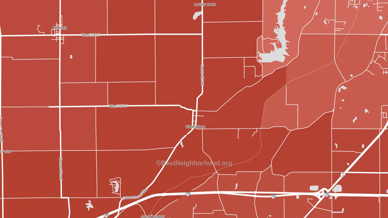 Greensboro, IN block-group political-lean map