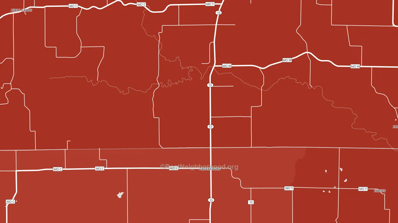 Greensburg, MO block-group political-lean map