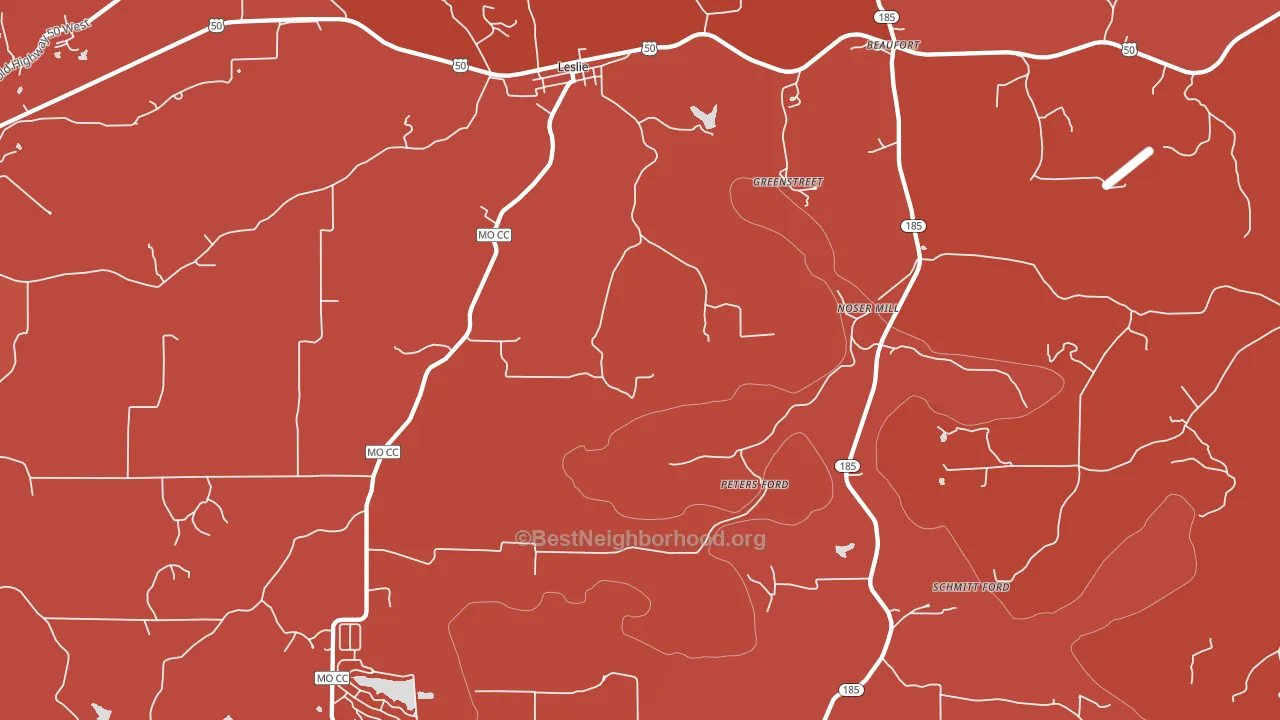 Greenstreet, MO block-group political-lean map