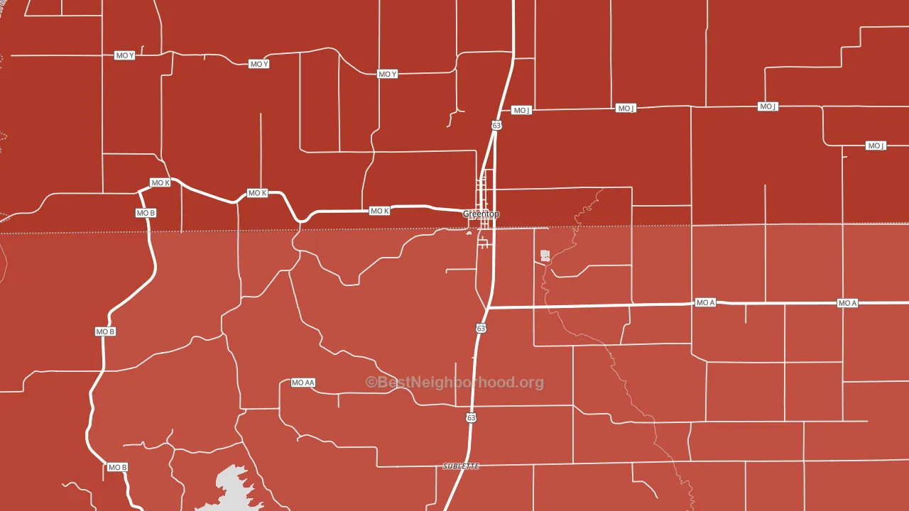 Greentop, MO block-group political-lean map