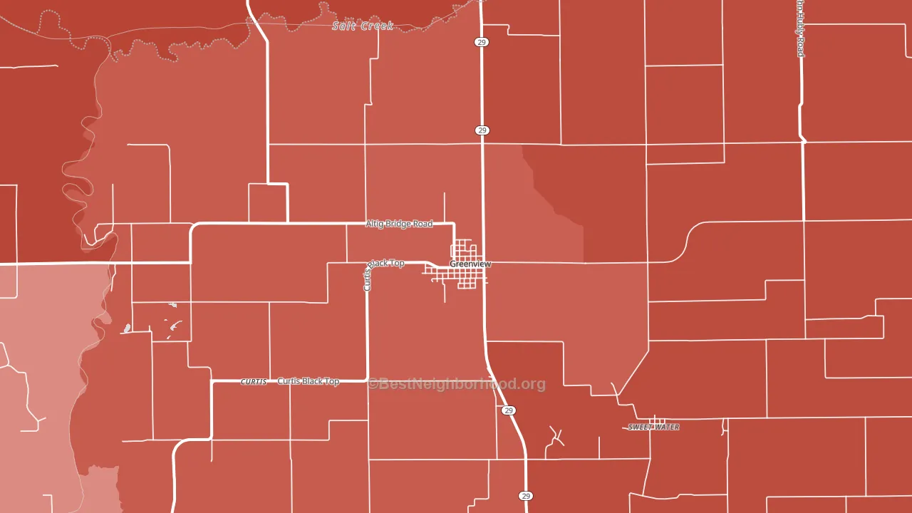 Greenview, IL block-group political-lean map