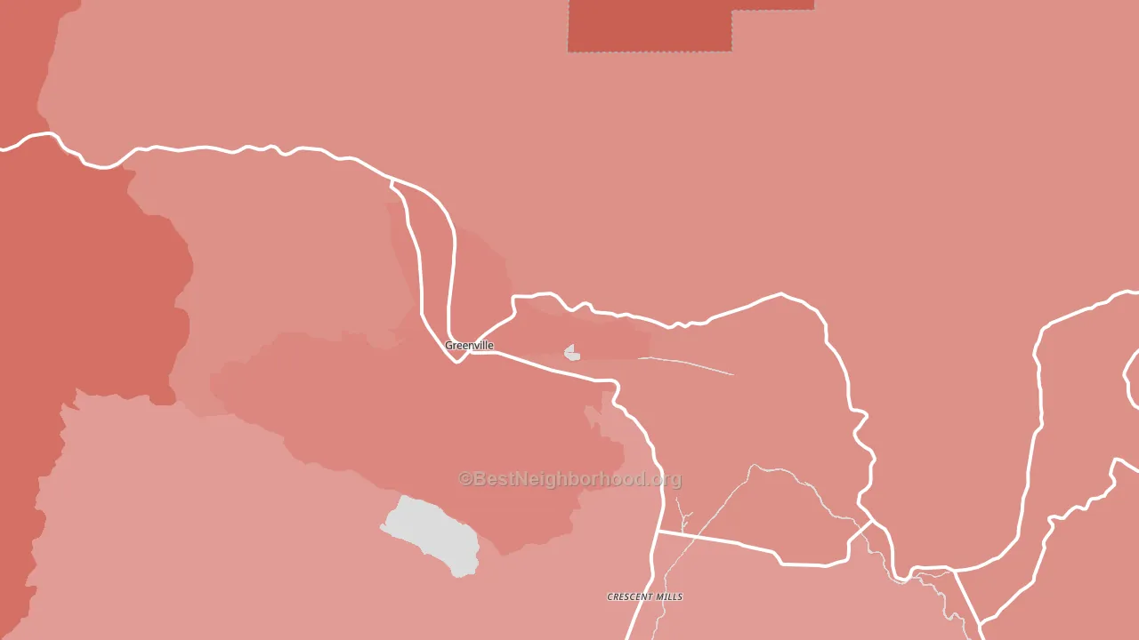 Greenville, CA block-group political-lean map