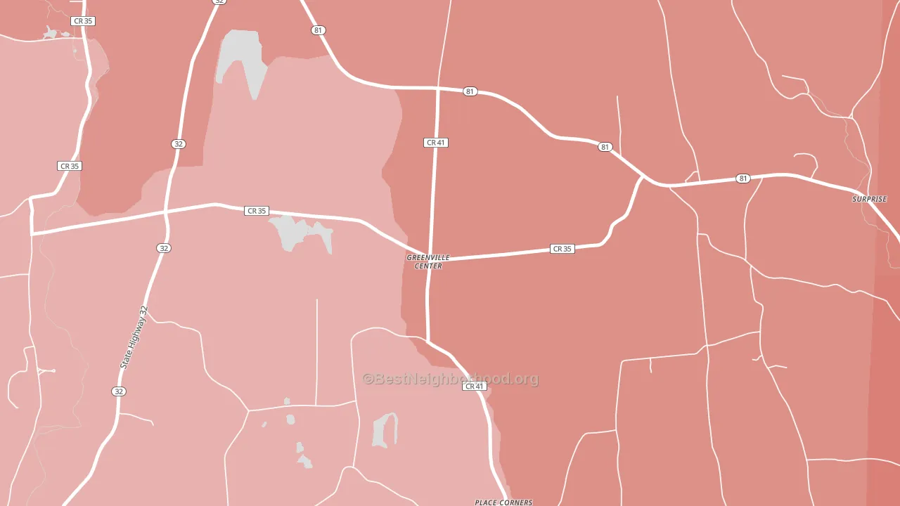 Greenville Center, NY block-group political-lean map