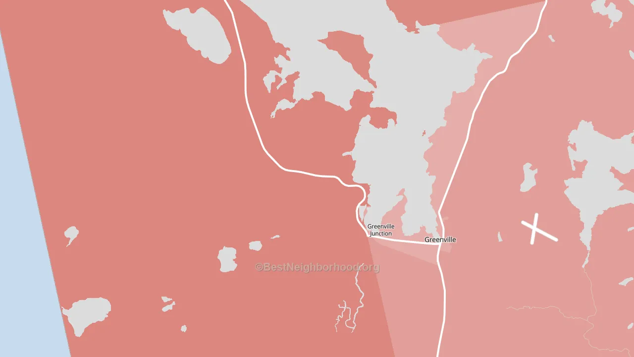 Greenville Junction, ME block-group political-lean map