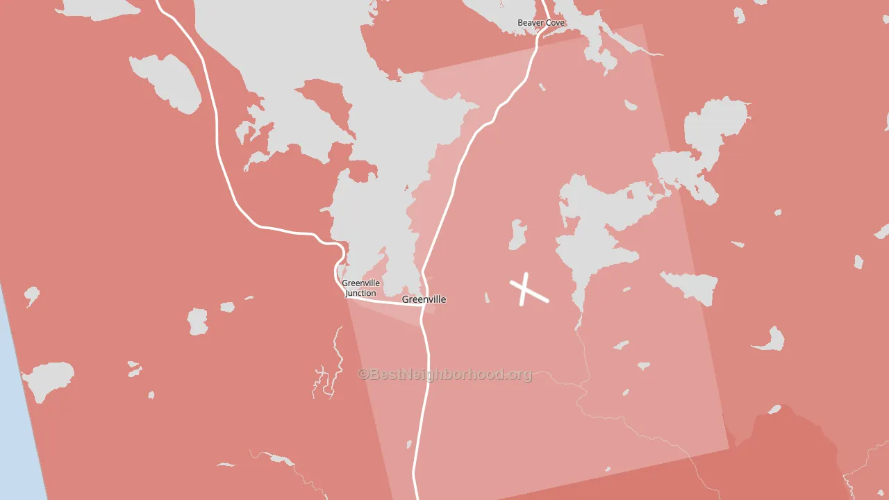 Greenville, ME block-group political-lean map