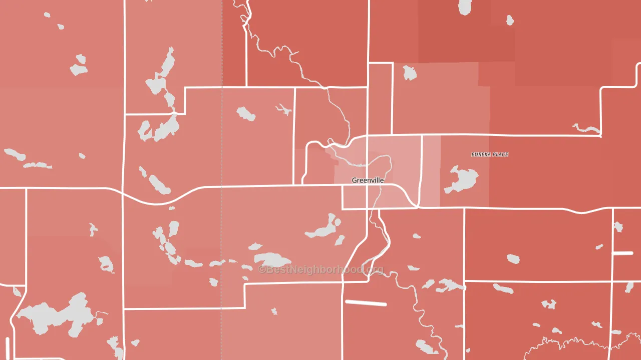 Greenville, MI block-group political-lean map