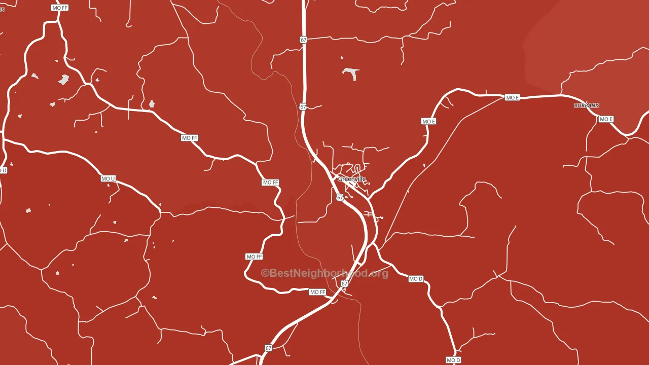 Greenville, MO block-group political-lean map