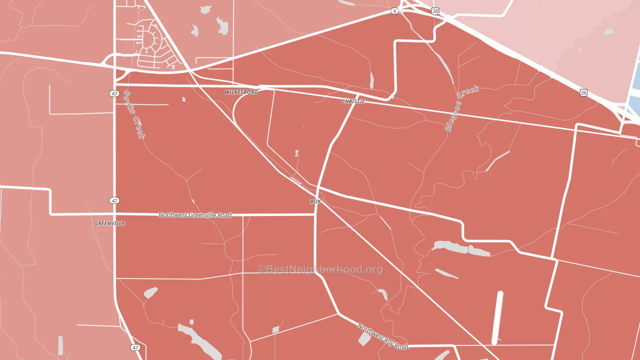 Greenville, OR block-group political-lean map