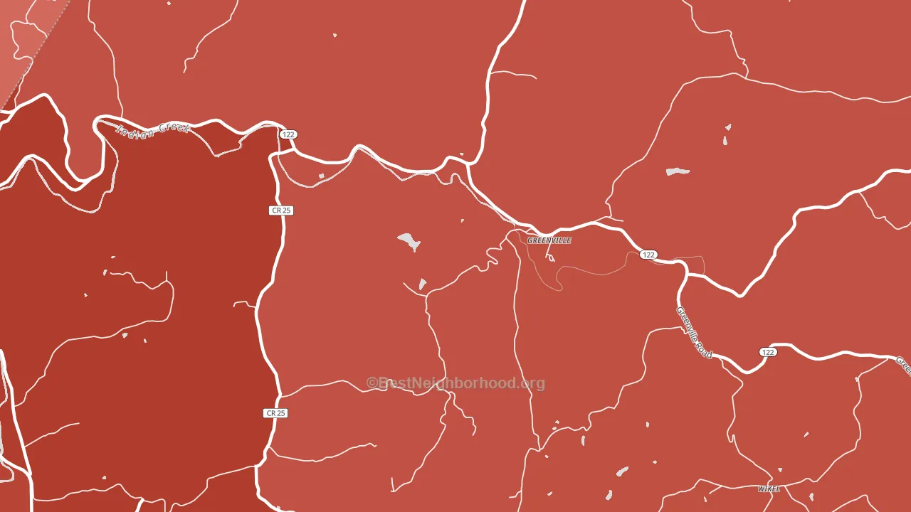 Greenville, WV block-group political-lean map