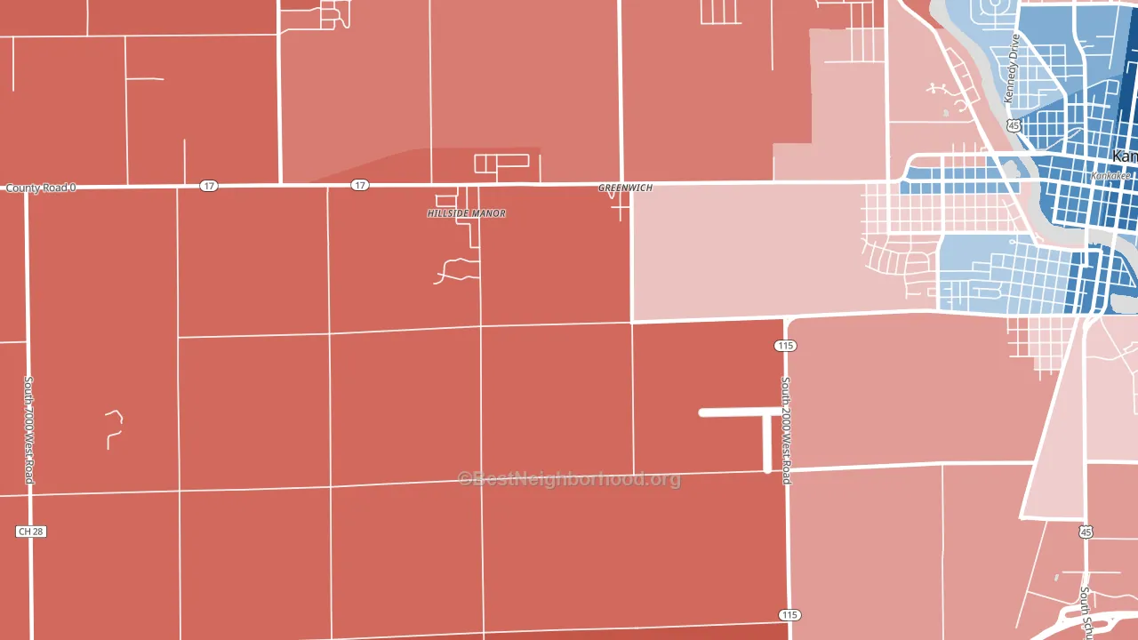 Greenwich, IL block-group political-lean map