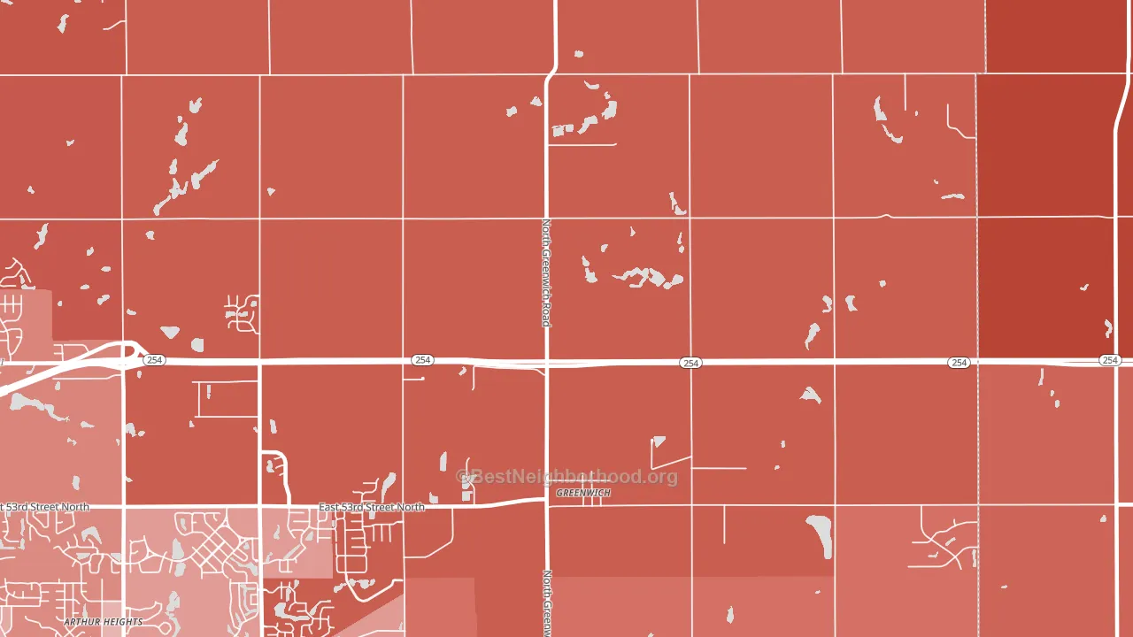 Greenwich, KS block-group political-lean map