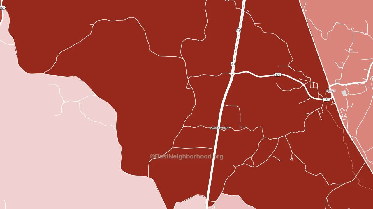 Greenwood, AL block-group political-lean map