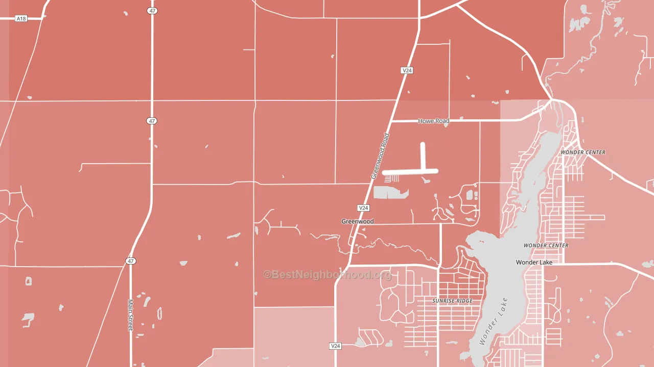 Greenwood, IL block-group political-lean map