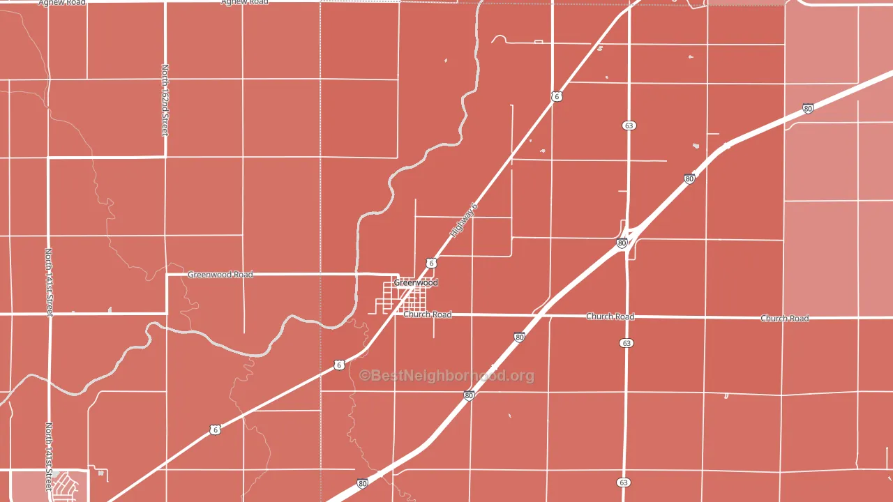 Greenwood, NE block-group political-lean map