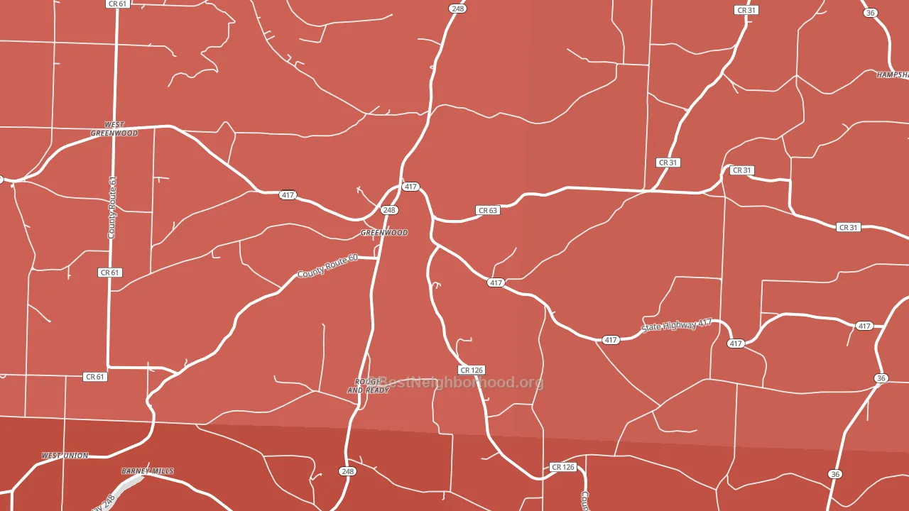 Greenwood, NY block-group political-lean map