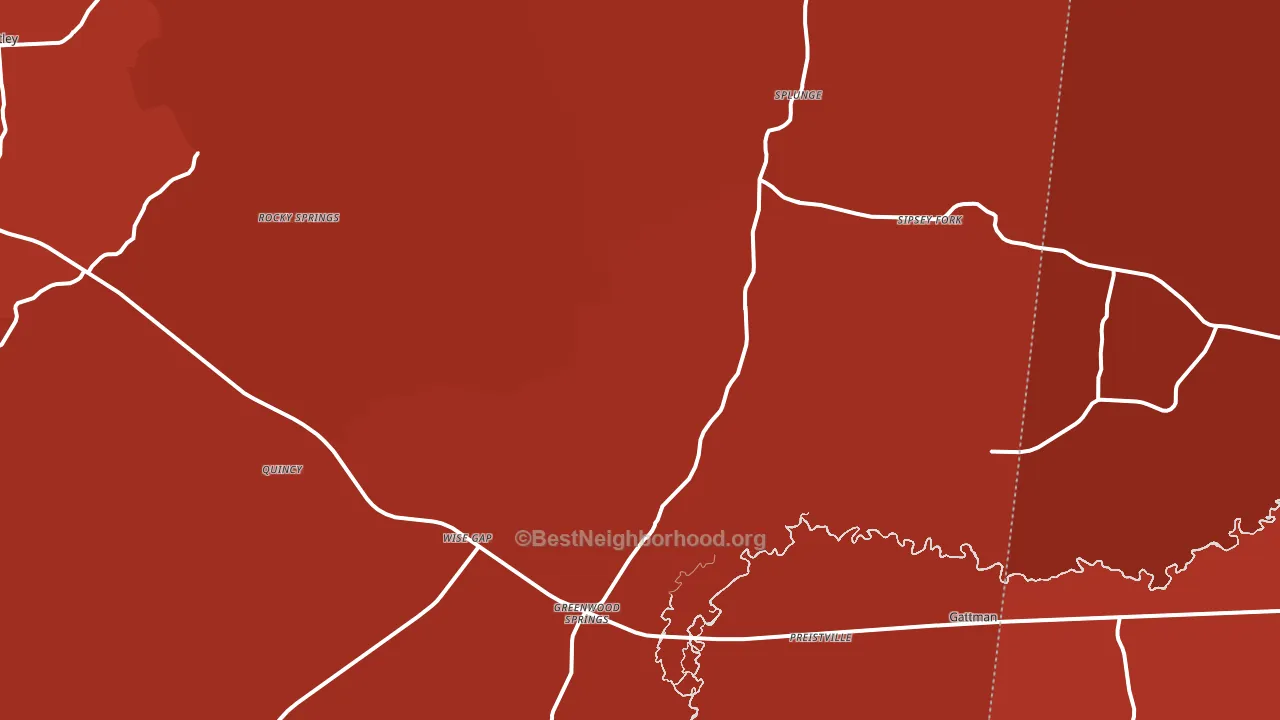 Greenwood Springs, MS block-group political-lean map