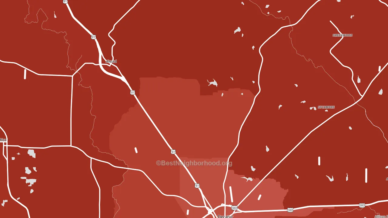 Greenwood, TX block-group political-lean map