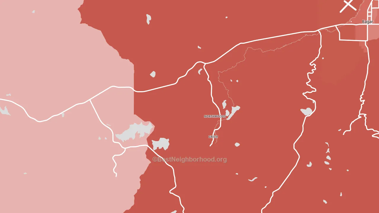 Greer, AZ block-group political-lean map