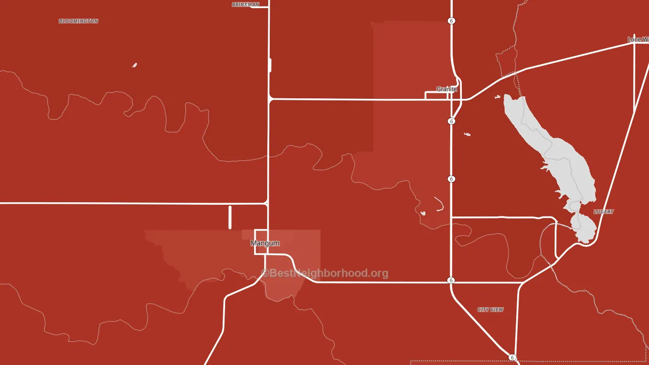 Greer County, OK block-group political-lean map