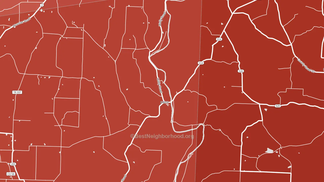 Greer, OH block-group political-lean map