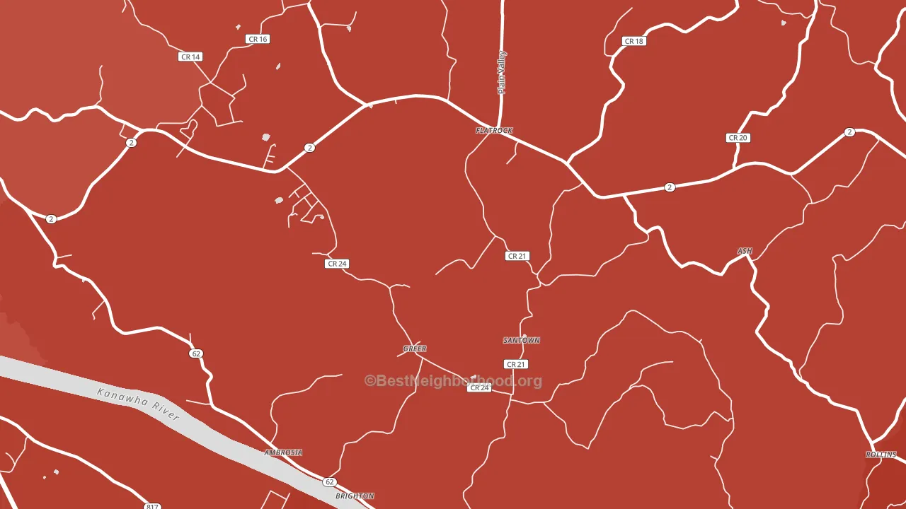 Greer, WV block-group political-lean map