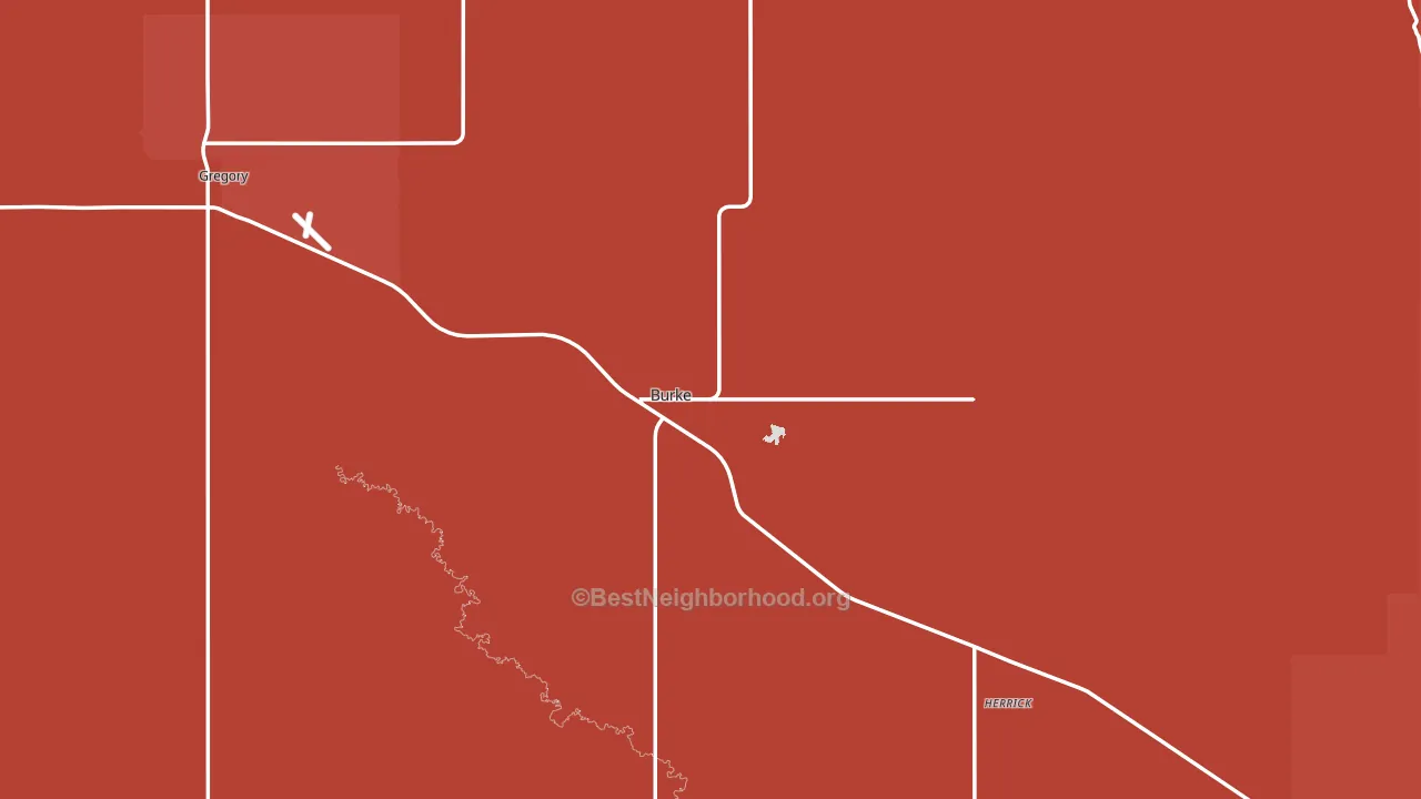 Gregory County, SD block-group political-lean map