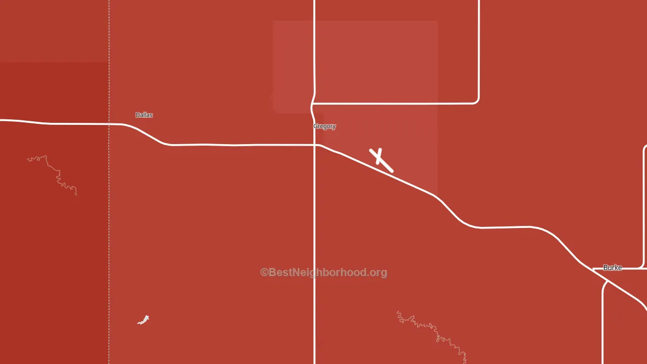 Gregory, SD block-group political-lean map