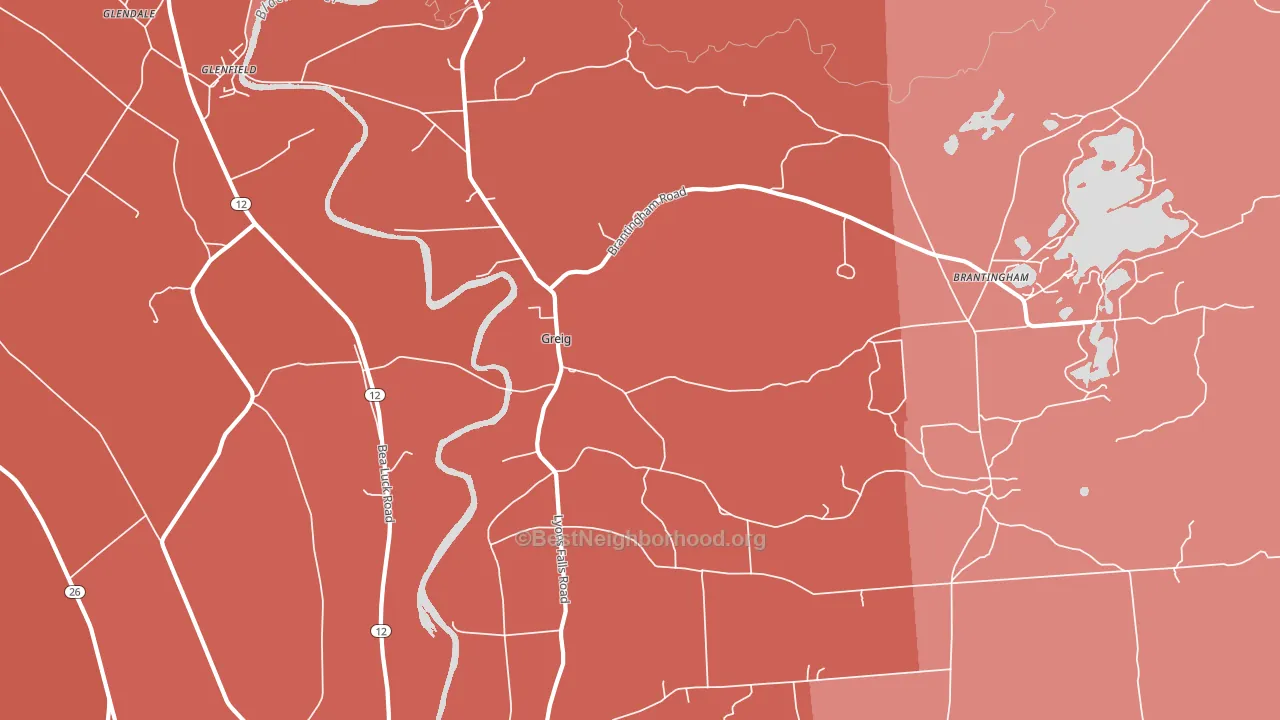 Greig, NY block-group political-lean map
