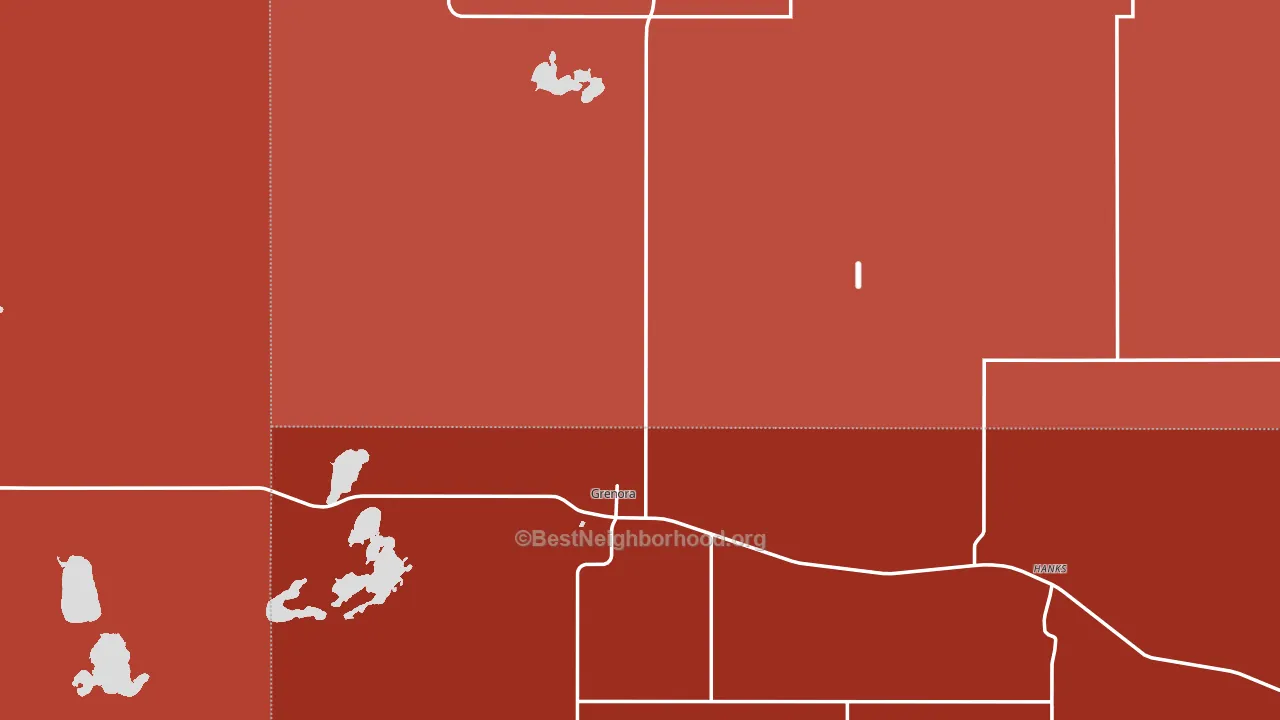 Grenora, ND block-group political-lean map