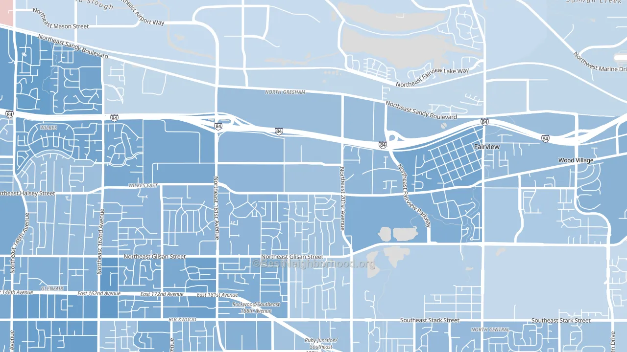 Gresham-North Gresham, Gresham, OR block-group political-lean map