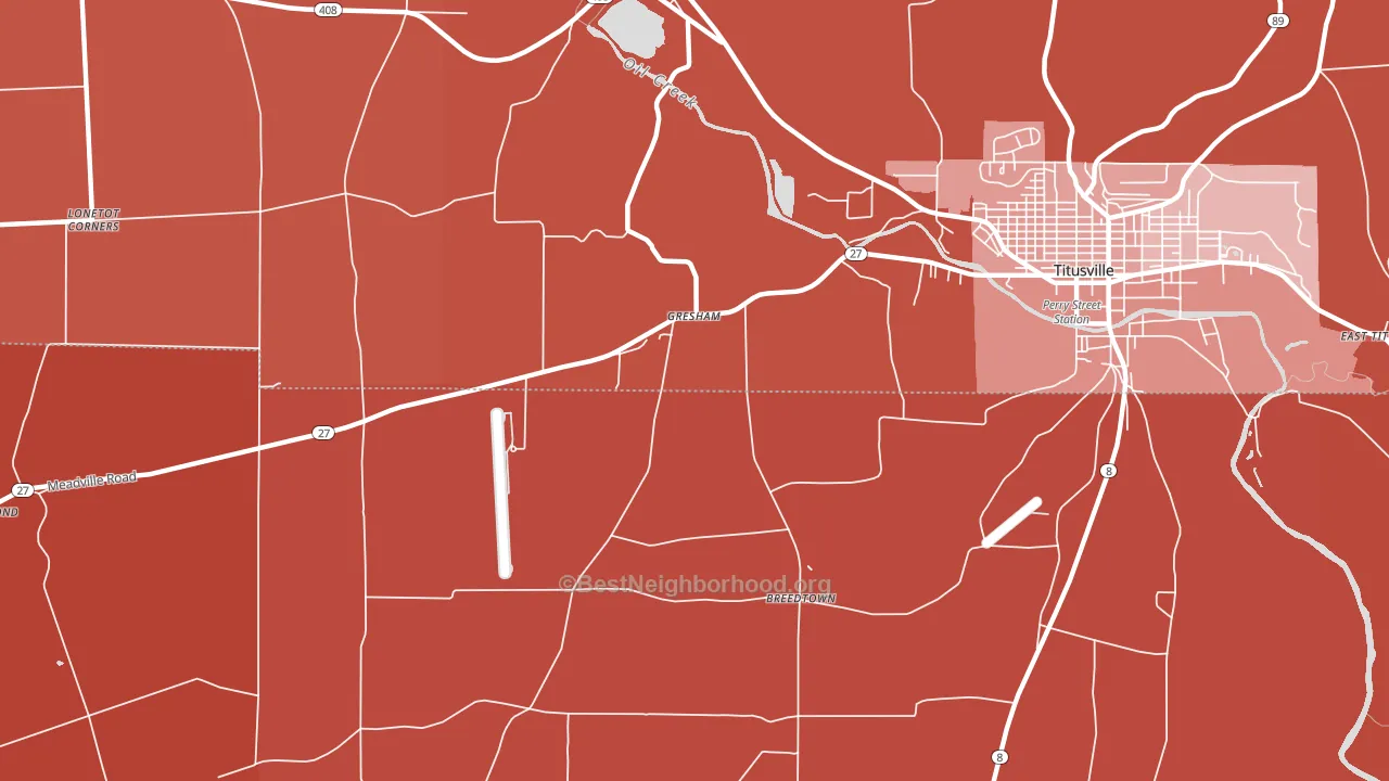Gresham, PA block-group political-lean map