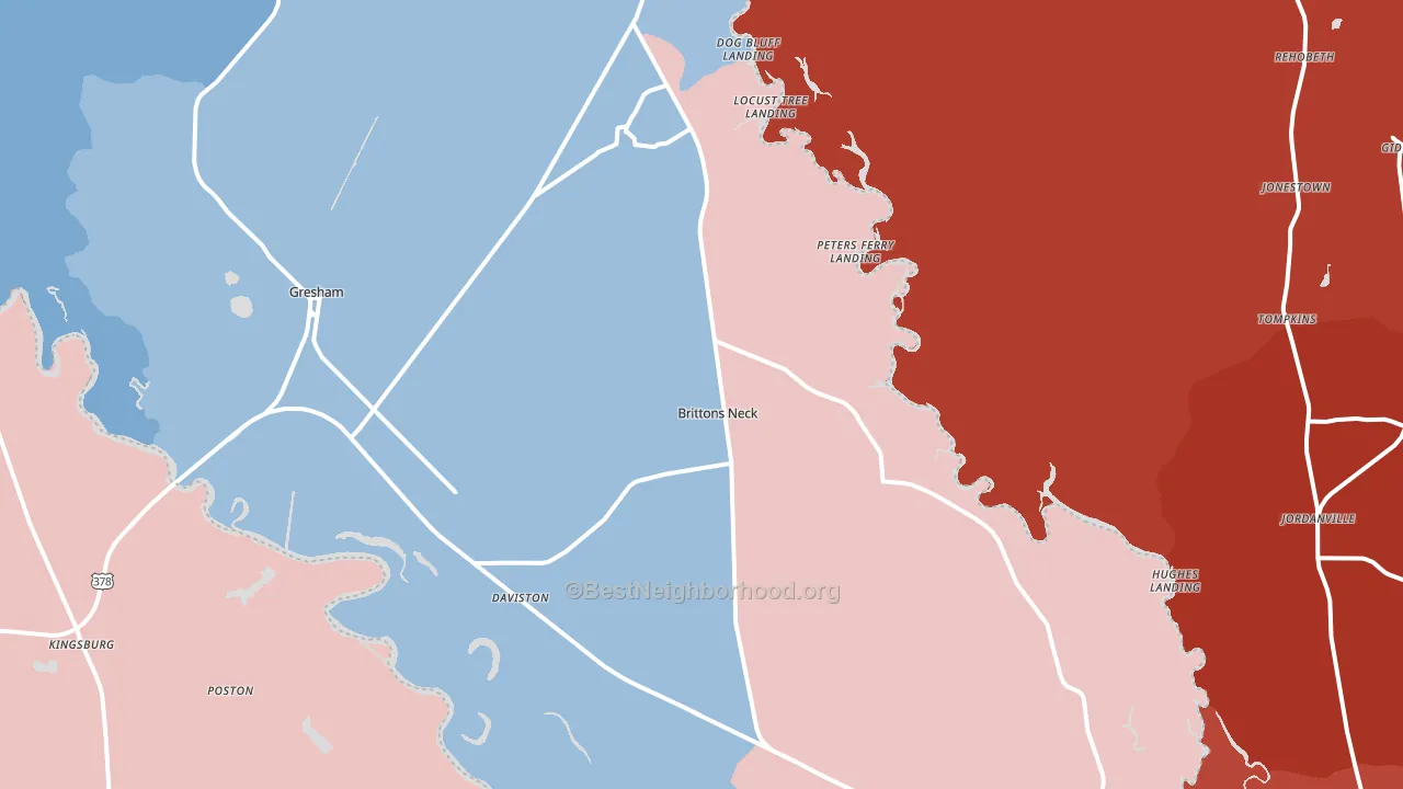 Gresham, SC block-group political-lean map