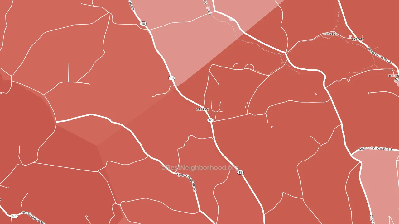 Gretna, PA block-group political-lean map
