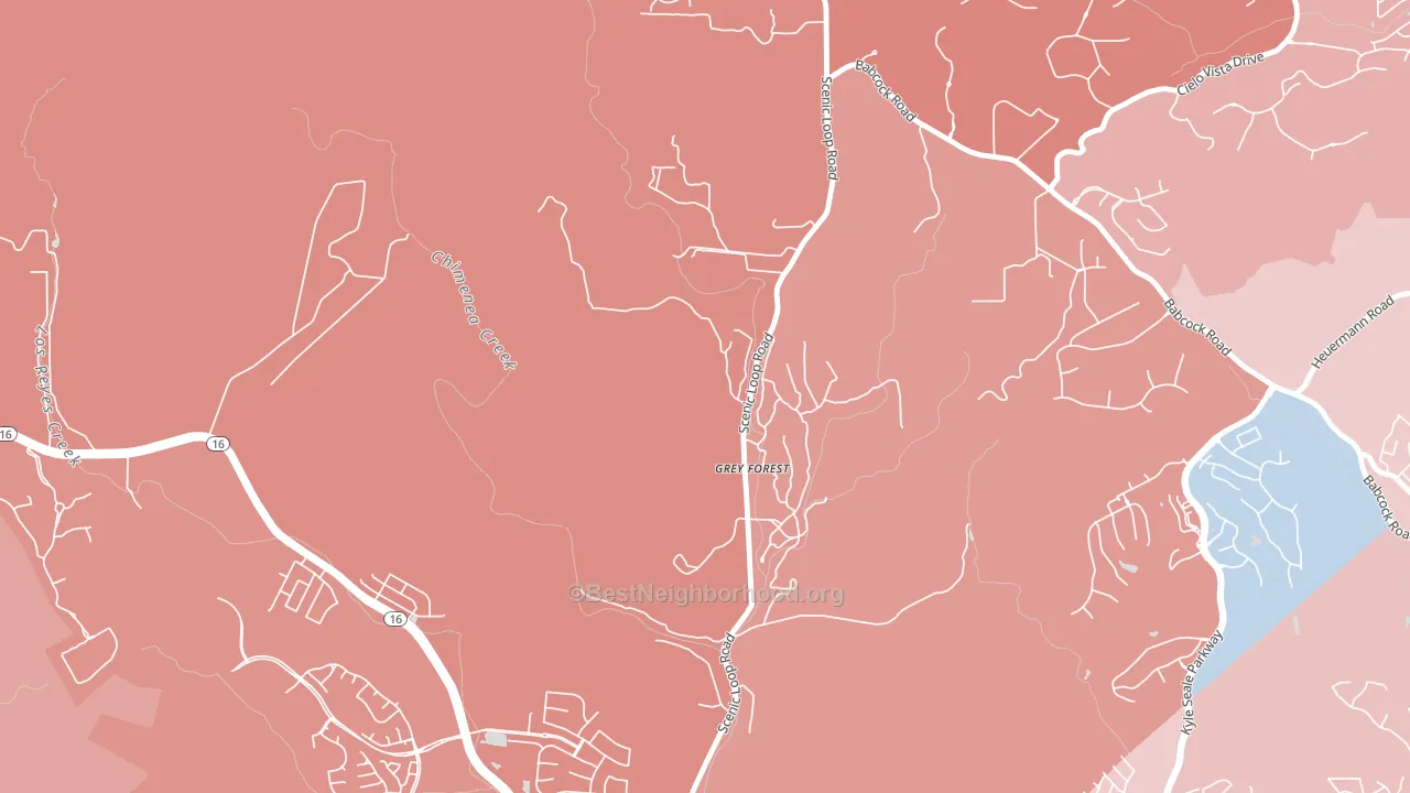 Grey Forest, TX block-group political-lean map