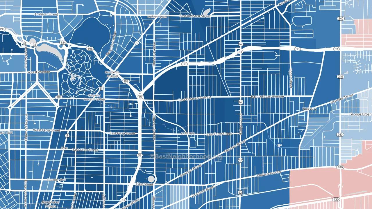 Grider, Buffalo, NY block-group political-lean map