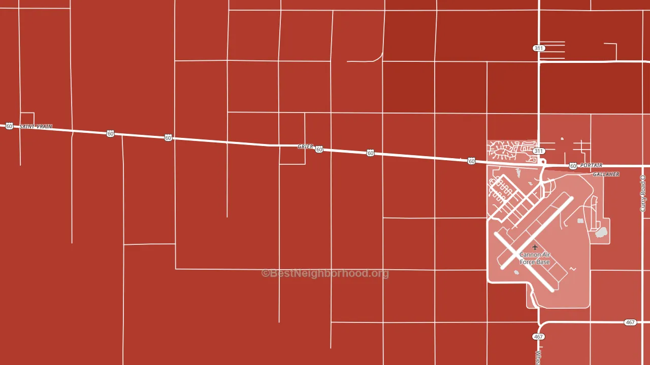 Grier, NM block-group political-lean map