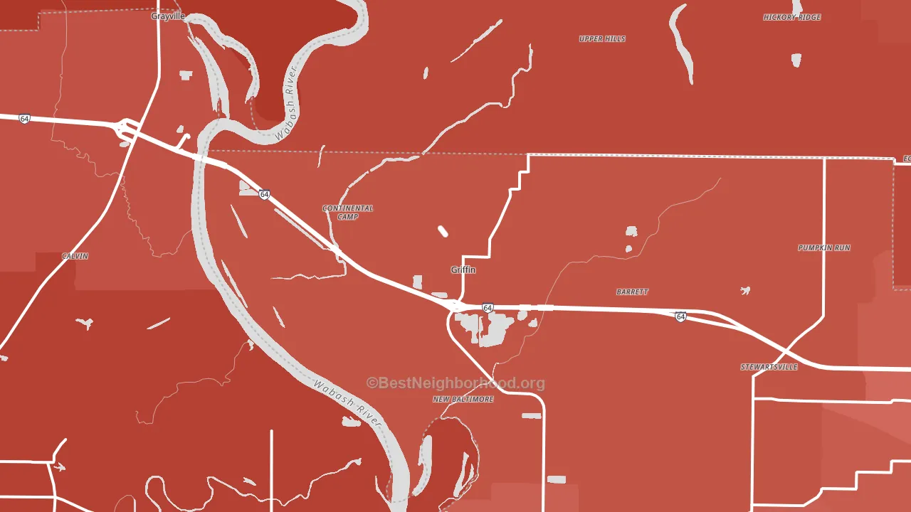 Griffin, IN block-group political-lean map