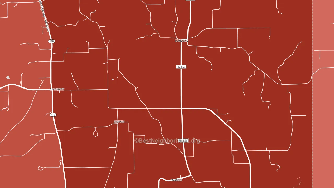 Griffin, TX block-group political-lean map