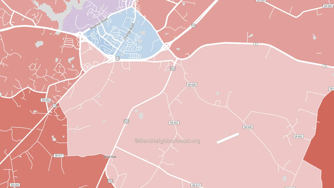 Griffinsburg, VA block-group political-lean map