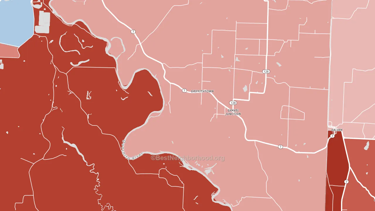 Griffithtown, AR block-group political-lean map