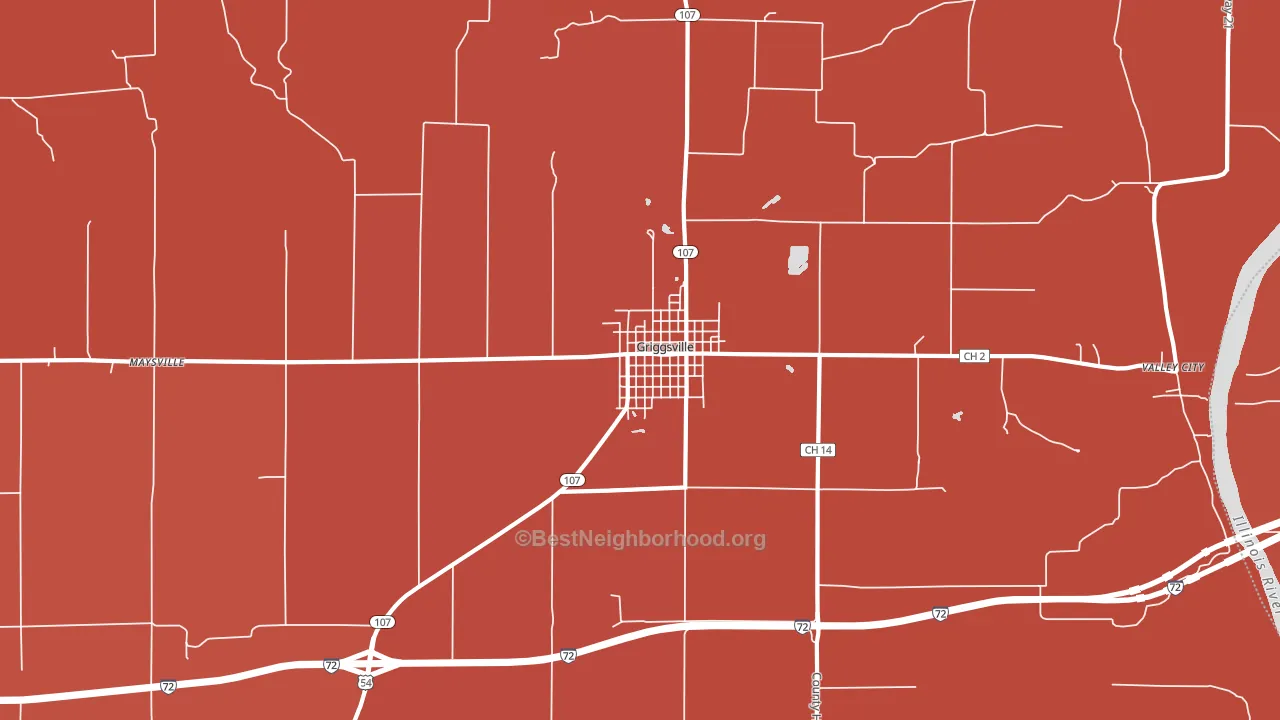 Griggsville, IL block-group political-lean map