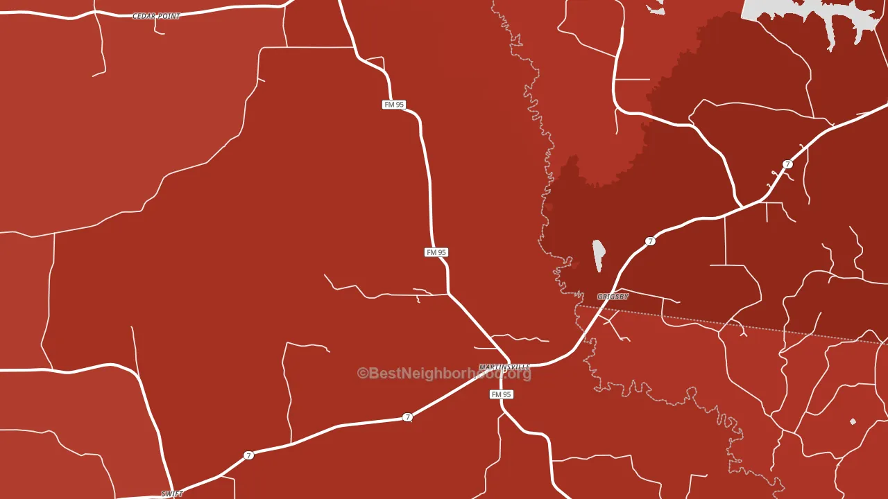 Grigsby, TX block-group political-lean map