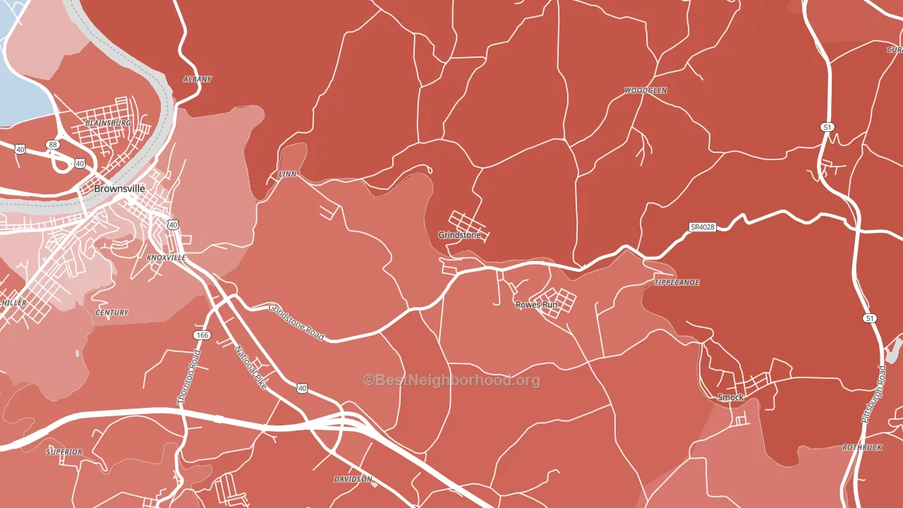 Grindstone, PA block-group political-lean map