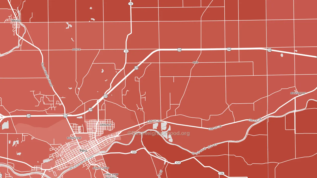 Grissom Arb, IN block-group political-lean map