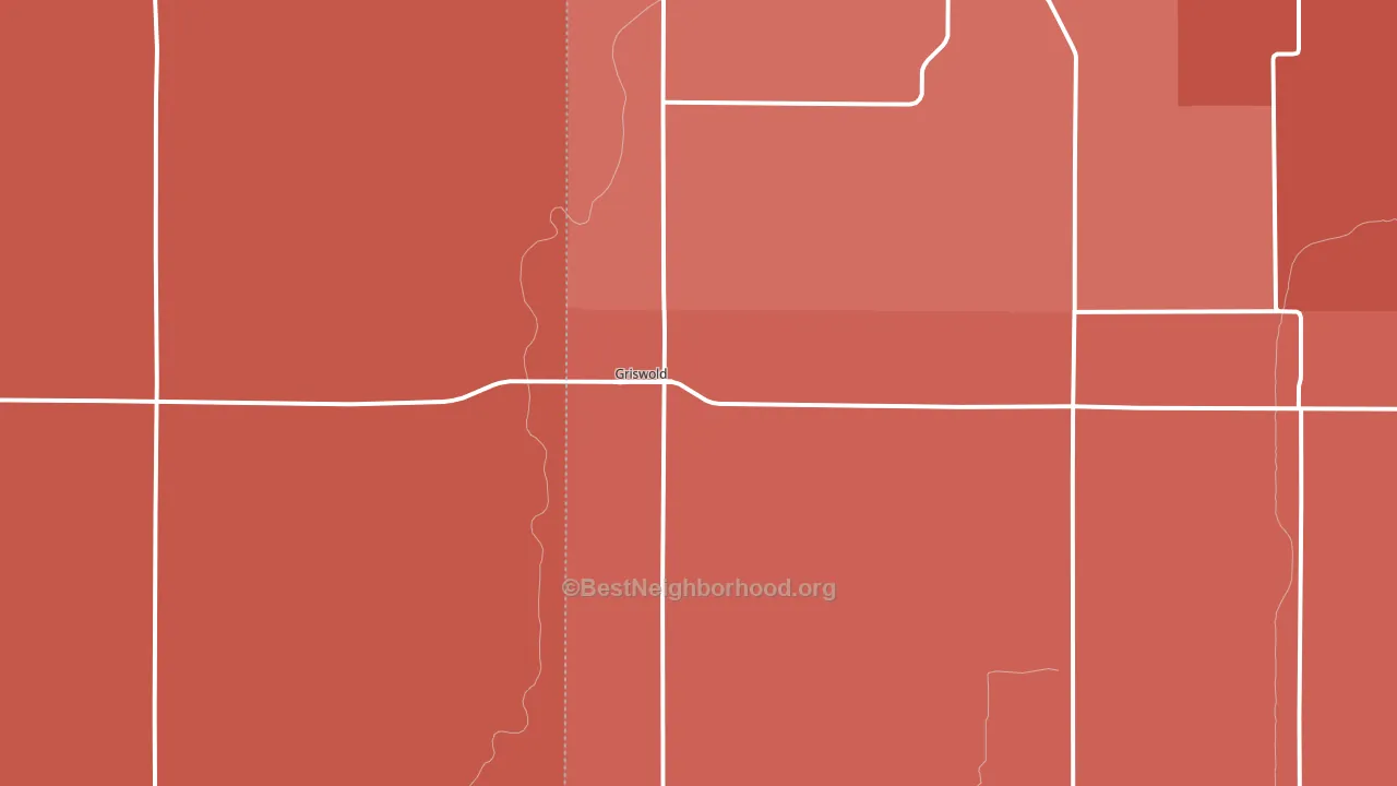 Griswold, IA block-group political-lean map