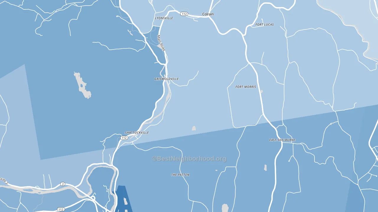 Griswoldville, MA block-group political-lean map
