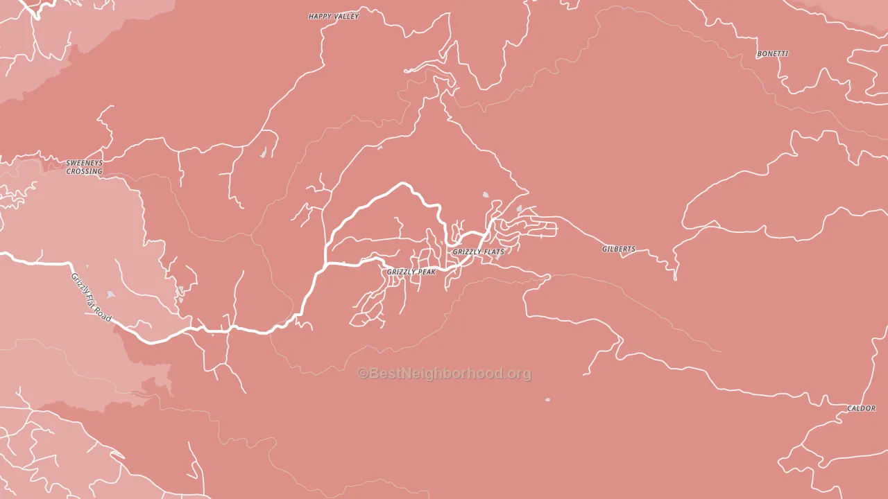 Grizzly Flats, CA block-group political-lean map